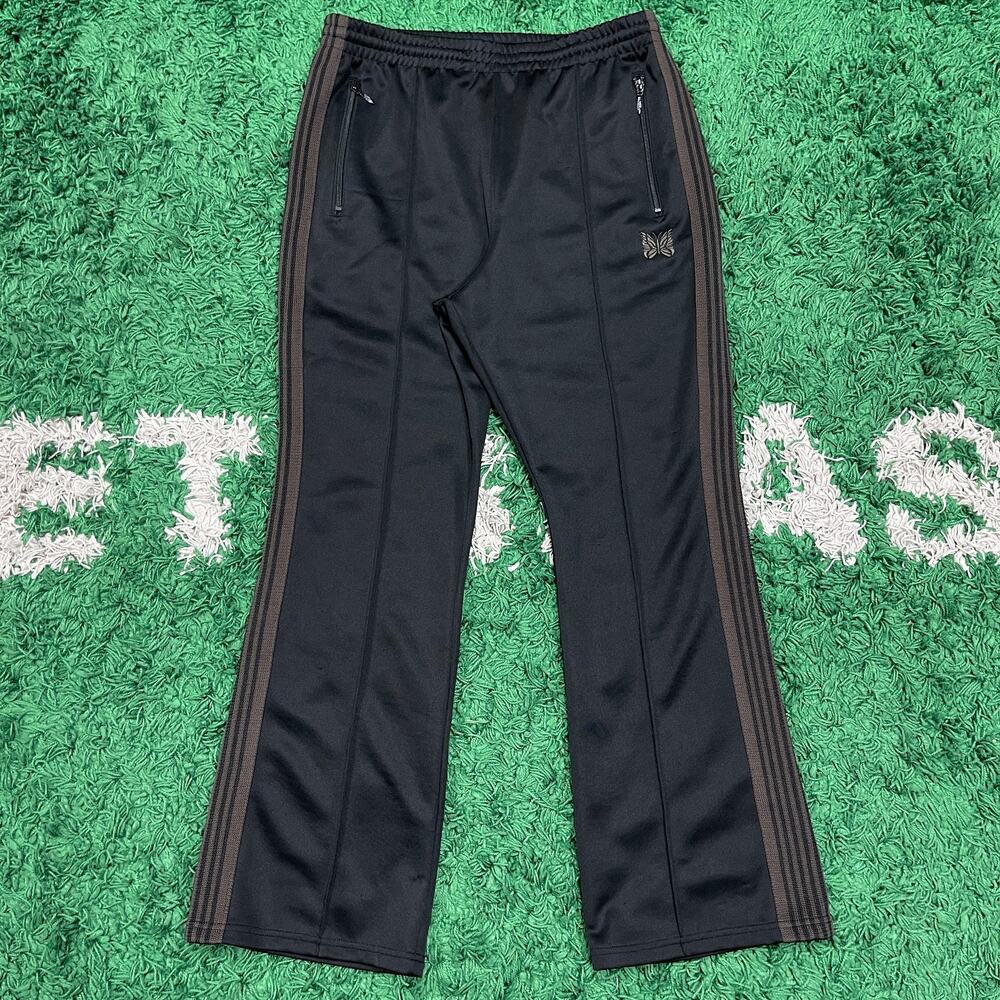 Needles Poly Boot Cut Track Pants Sz Medium M Black Brown B13